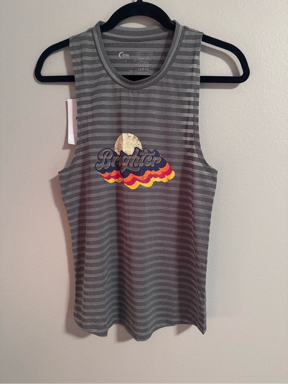 ZYIA Active Gray Nimbus Brighter Tank Size S NWT